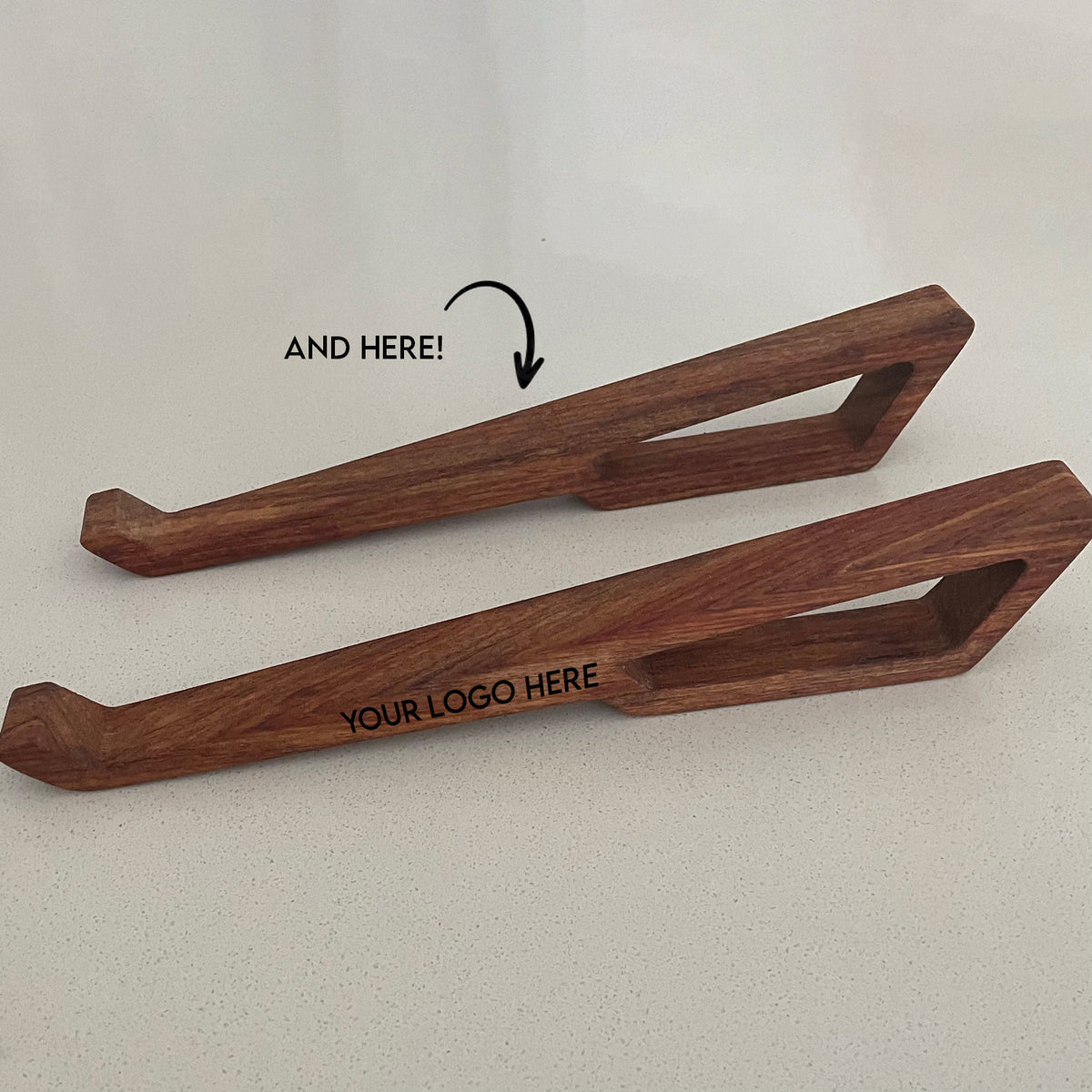 Branded Laptop Risers | Wood – A Place To Shop