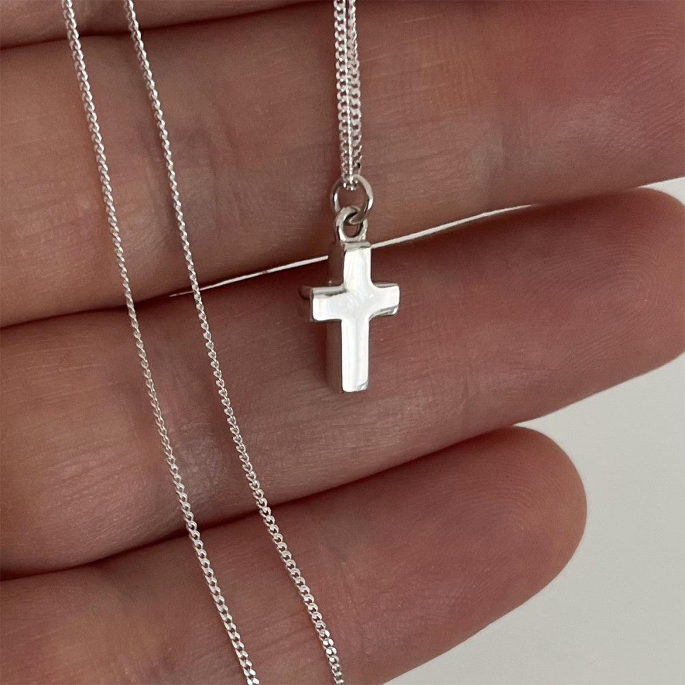 Dainty Cross Necklace Sterling Silver – A Place To Shop