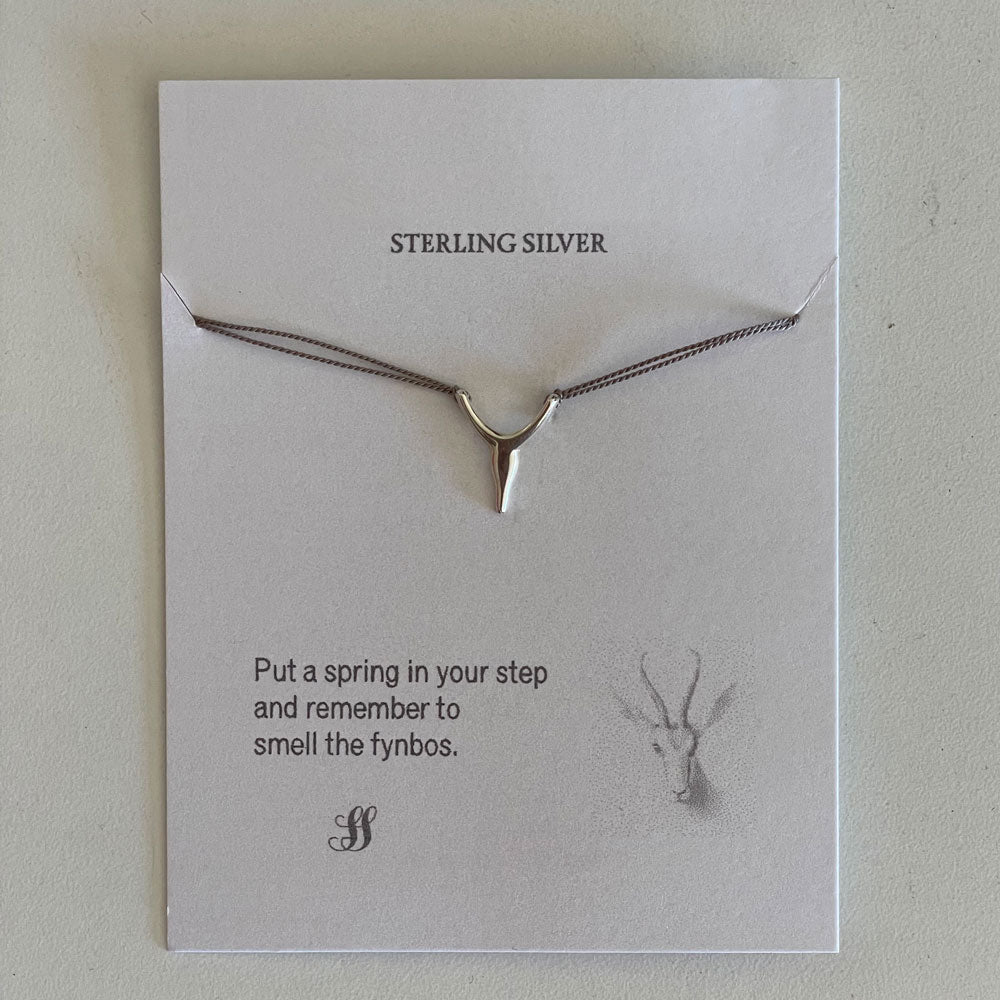 Springbok Necklace | Grey Silk – A Place To Shop