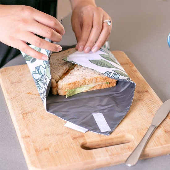 Sandwich Wrap | Protea Blue on White 