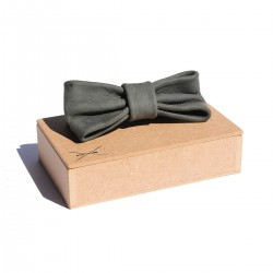 Leather Bow Tie | Blue-Grey