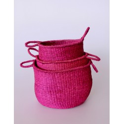 Set 3 | Pink Seagrass Baskets