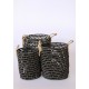 Set 3 | Black Woven Seagrass Baskets 