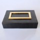 Oblong Bone Black Box With Gold Trim 