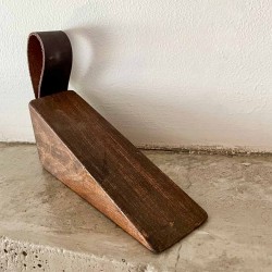 Wedge Doorstop | Wood & Leather