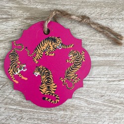 Wooden Gift Tags | Pink Tiger
