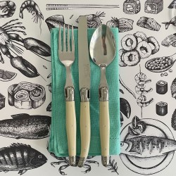 24 Disposable Placemats | Seafood Illustrations