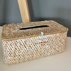 Tissue Box Holder | Boho Seagrass