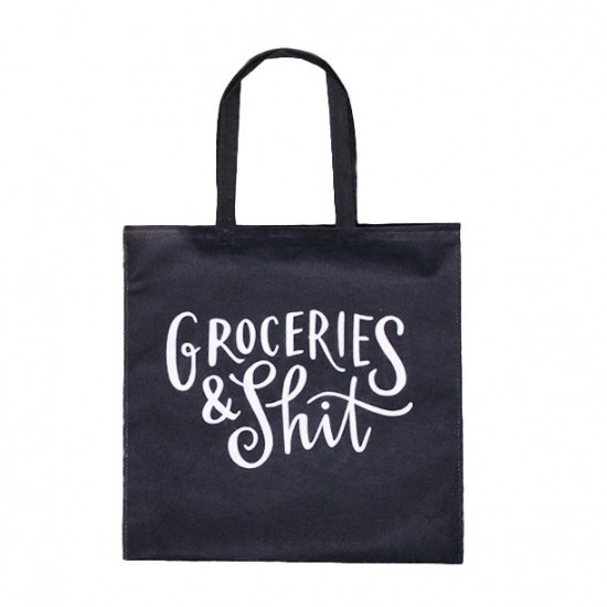 Recycled Plastic Tote Bag | Groceries & Sh!t