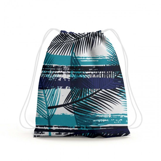 Microfibre Printed Backpack | Fern Turq Stripes