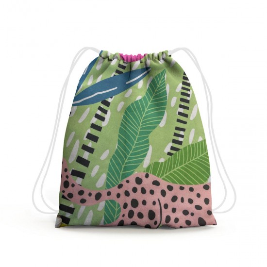 Microfibre Printed Backpack | Pastel Jungle