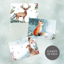 Woodland Christmas Disposable Placemats | Set of 24
