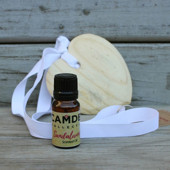 Sandalwood Heart + Oil | Scented Wooden Heart and a Top Up Scented Oil
