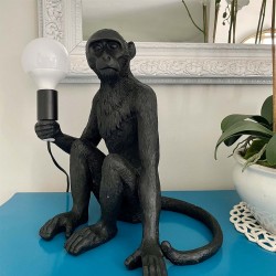 Sitting Monkey Lamp | Black | XL