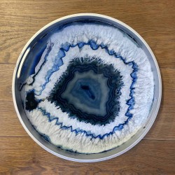 Agate Tray in Green and Silver