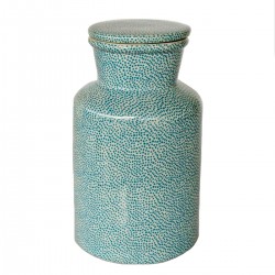 Blue Dotted Jar with Lid 