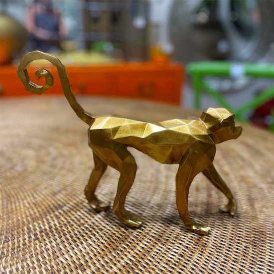 Gold Origami Monkey 