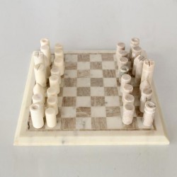 Marble Chess Set | Cream & Beige