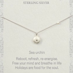 Sea Urchin on Grey Silk Necklace