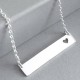 Bar Pendant with Heart | 45cm Chain | Sterling Silver