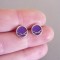 Crossover Resin Stud Earrings | Round | Sterling Silver
