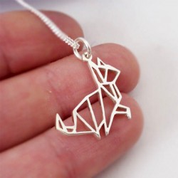 Origami Kitty | 45cm Chain | Sterling Silver
