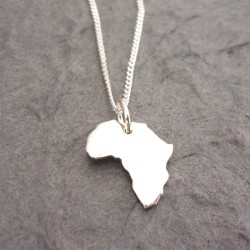 Tiny Africa Pendant | 45cm Chain | Sterling Silver