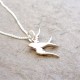 Tiny Swallow Pendant | 45cm Chain | Sterling Silver