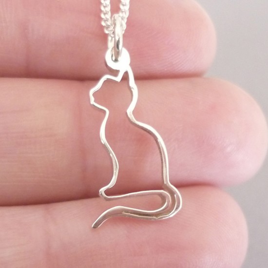 Kitty Pendant | 45cm Chain | Sterling Silver