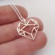 Origami Heart | 45cm Chain | Sterling Silver