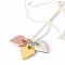 TRIO of Hearts | Rose, Silver and Gold on Silver Chain