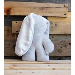 Grey Snuggle Bunny | White Ears