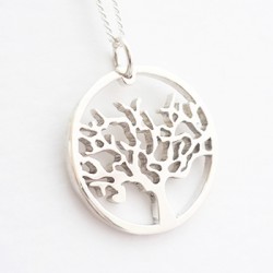 Large Tree of Life Circle | 45cm Chain| Sterling Silver